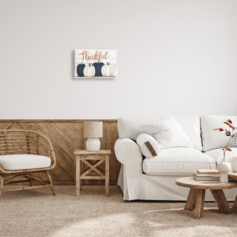 Stupell Industries Autumn Farm Pumpkin Harvest with Thankful Phrase Wall Plaque Art Design by Sarah Baker - Image 2